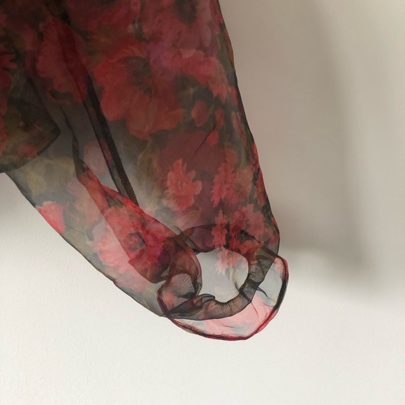 Zara Floral Sheer Blouse - Picture 6 of 8